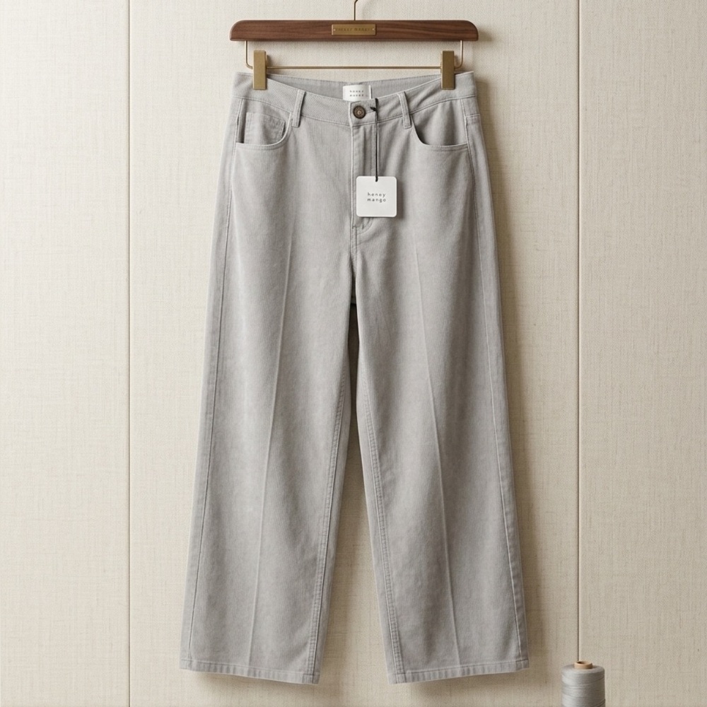 Honey Mango Light Gray Trousers